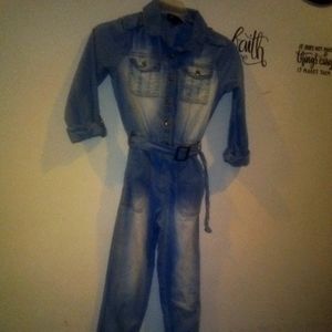 Blue jean romper girls
